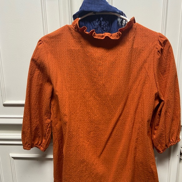Chic Orange Ruffled Blouse - Picture 4 of 5